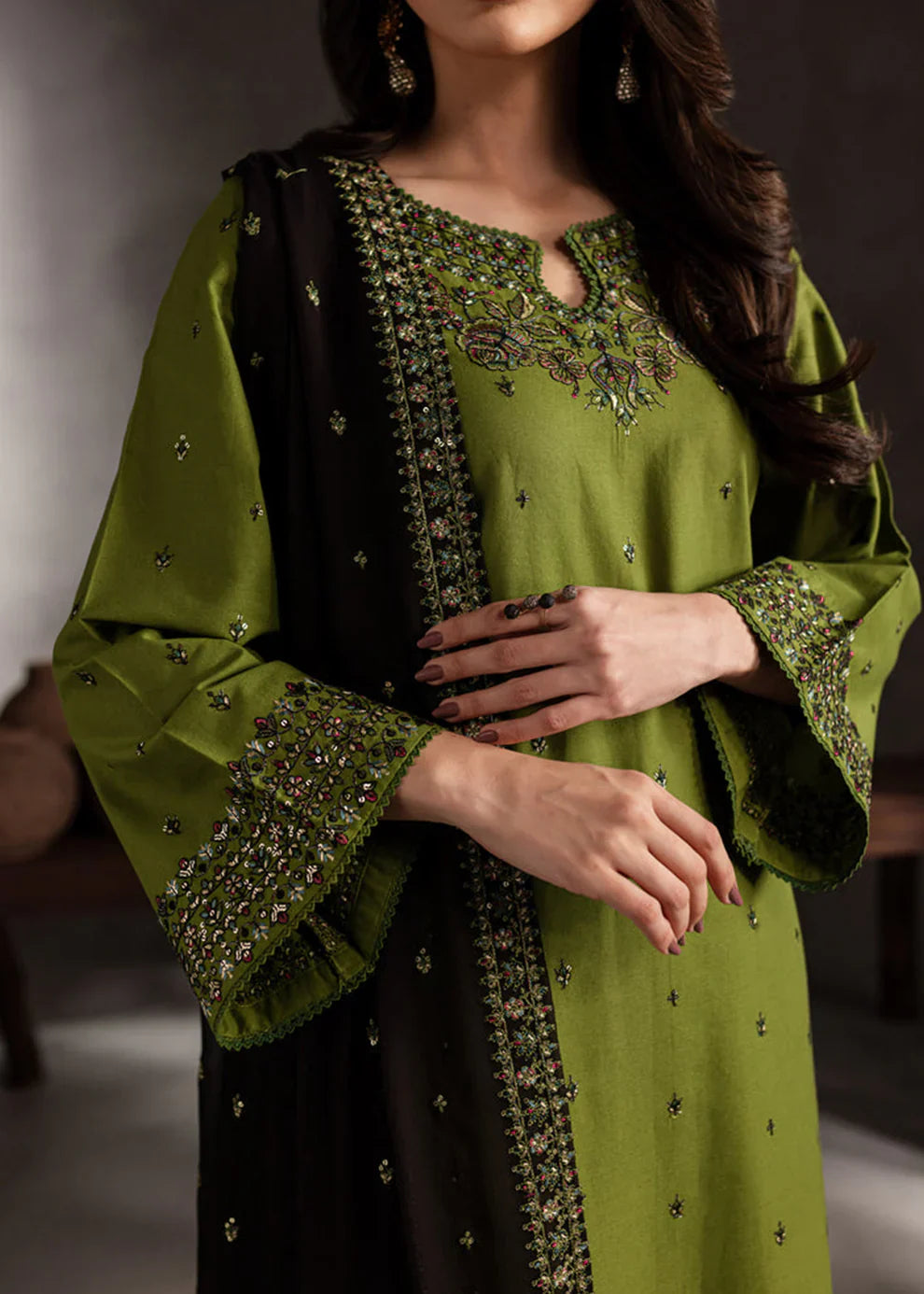Ezzah Lawn Cotton 3 piece - Stylosefashion
