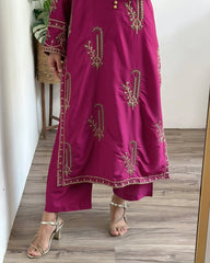 2 pc AMBER - Embroidered Co Ords - Stylosefashion