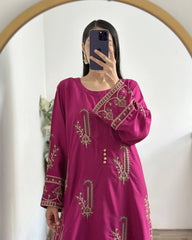 2 pc AMBER - Embroidered Co Ords - Stylosefashion