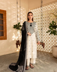 Arfa Embroidered Stitched 3pcs - Stylosefashion