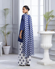 BLUE BLOOM LAWN 3PC - Stylosefashion