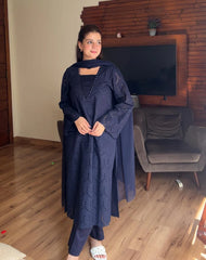 CHICKENKARI BLUE 3PC - Stylosefashion