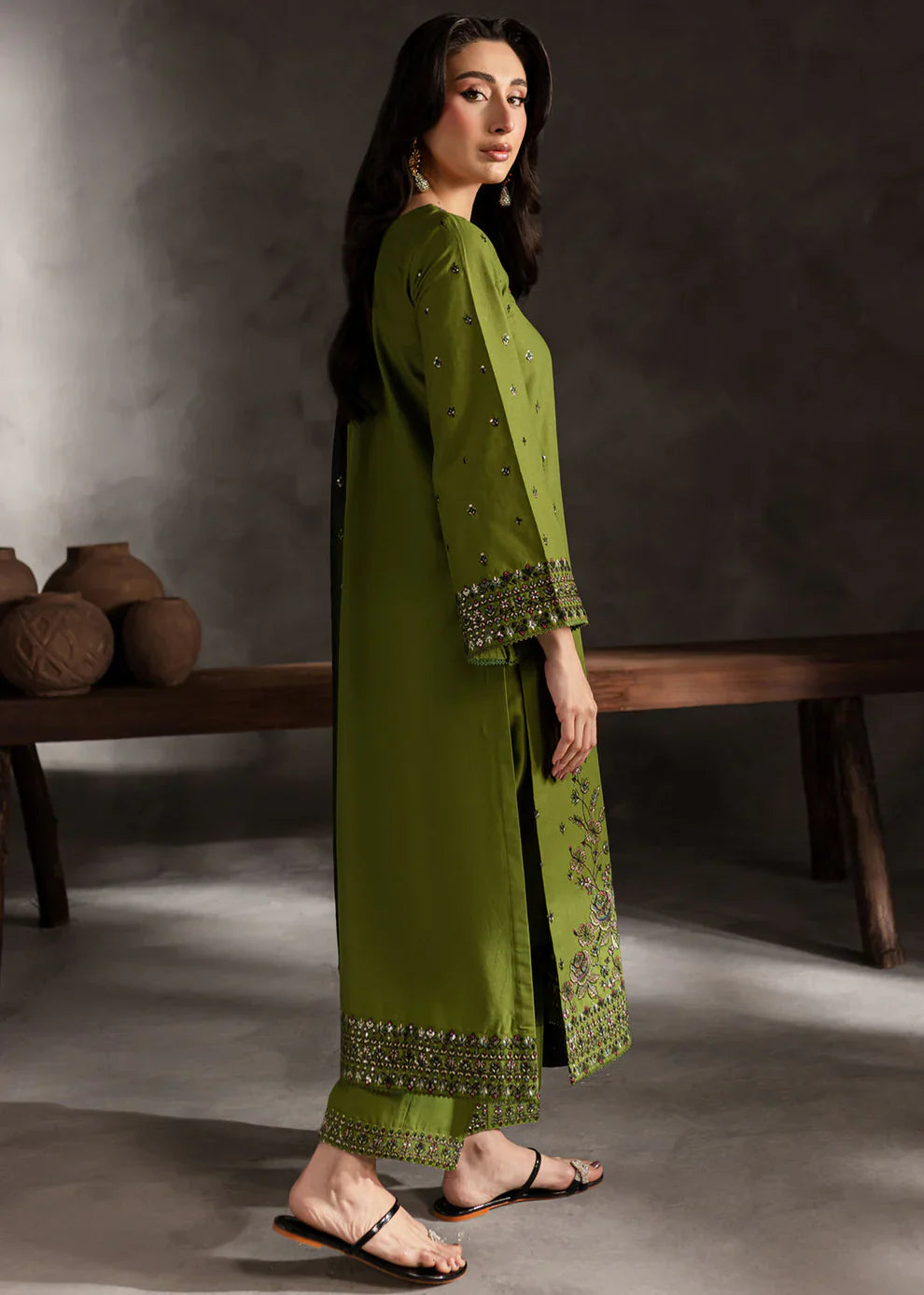 Ezzah Lawn Cotton 3 piece - Stylosefashion