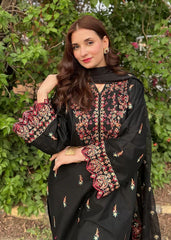 Marwa Lawn Embroidered - 3 Pieces - Black - Stylosefashion