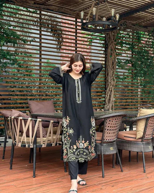 LIA LAWN EMB CUTWORK 2PC - Stylosefashion