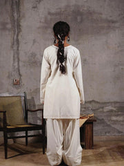 WHITE HEART 3PC ( FARSHI SHALWAR ) - Stylosefashion