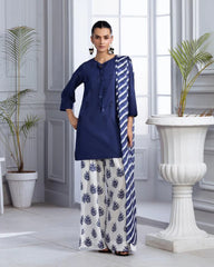BLUE BLOOM LAWN 3PC - Stylosefashion