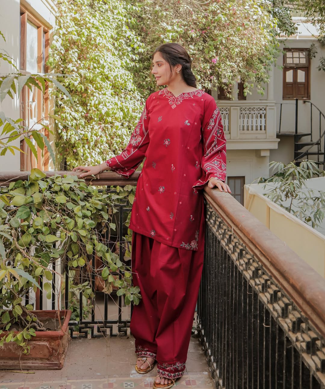 NISHA LAWN EMB CORD SETS ( FARSHI SHALWAR) - Stylosefashion