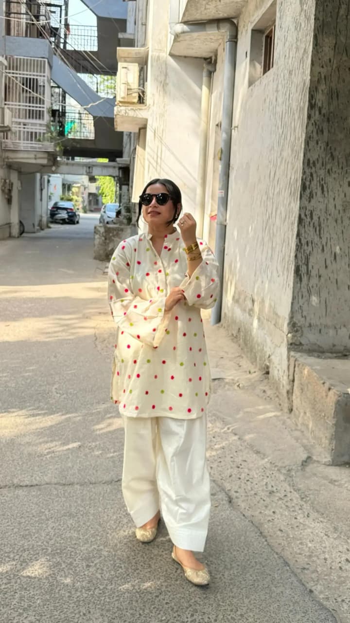 HEER EMB CORD SET ( FARSHI SHALWAR ) - Stylosefashion