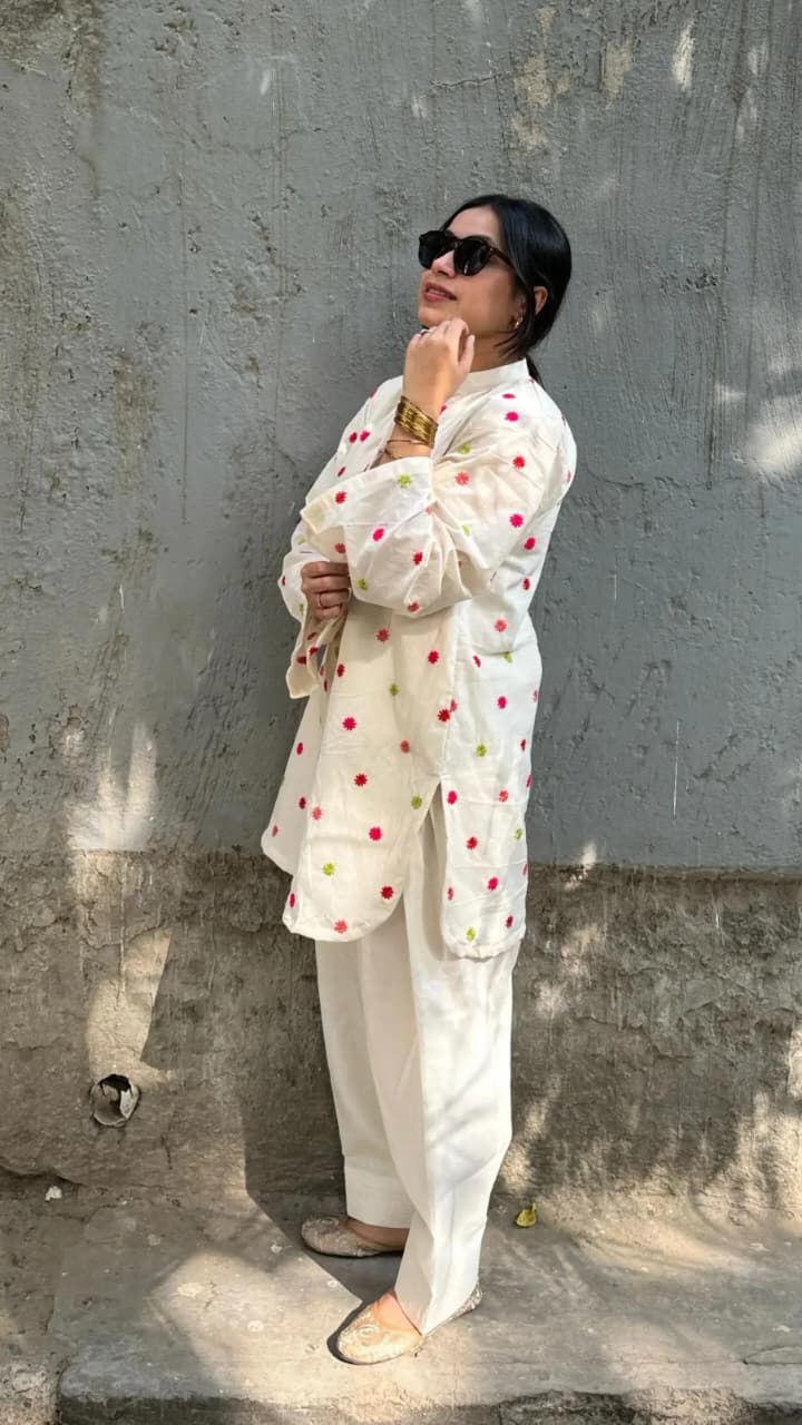 HEER EMB CORD SET ( FARSHI SHALWAR ) - Stylosefashion