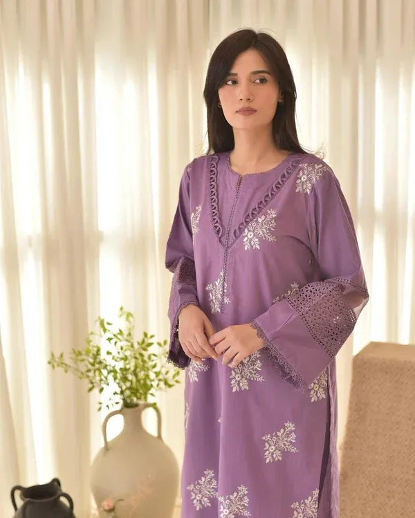 HORIYA PURPLE LAWN 3PC - Stylosefashion