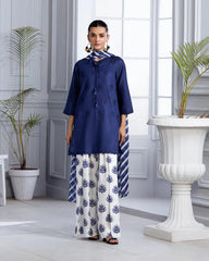 BLUE BLOOM LAWN 3PC - Stylosefashion