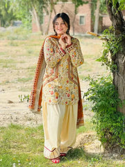 MEHAR LAWN 3PC ( FARSHI SHALWAR ) - Stylosefashion