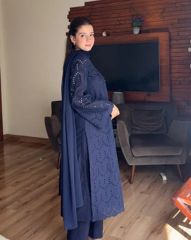 CHICKENKARI BLUE 3PC - Stylosefashion