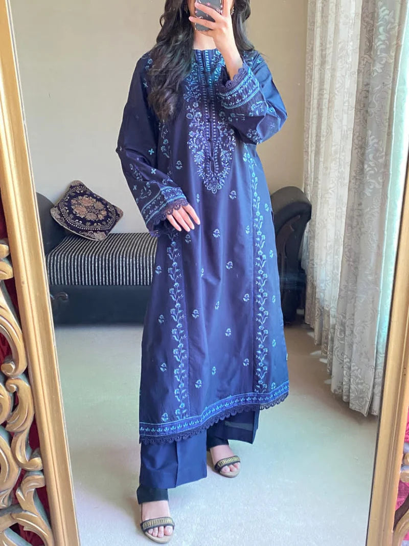 ZIMAL BLUE LAWN 2PC - Stylosefashion