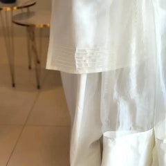 SILK WHITE LUXURY 3PC WITH FARSHI SHALWAR - Stylosefashion