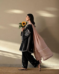 ZAIB LUXURY CO-ORD SET WITH PLAZO - Stylosefashion