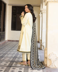 CREAMY  - 3PC EMBROIDERED - Stylosefashion