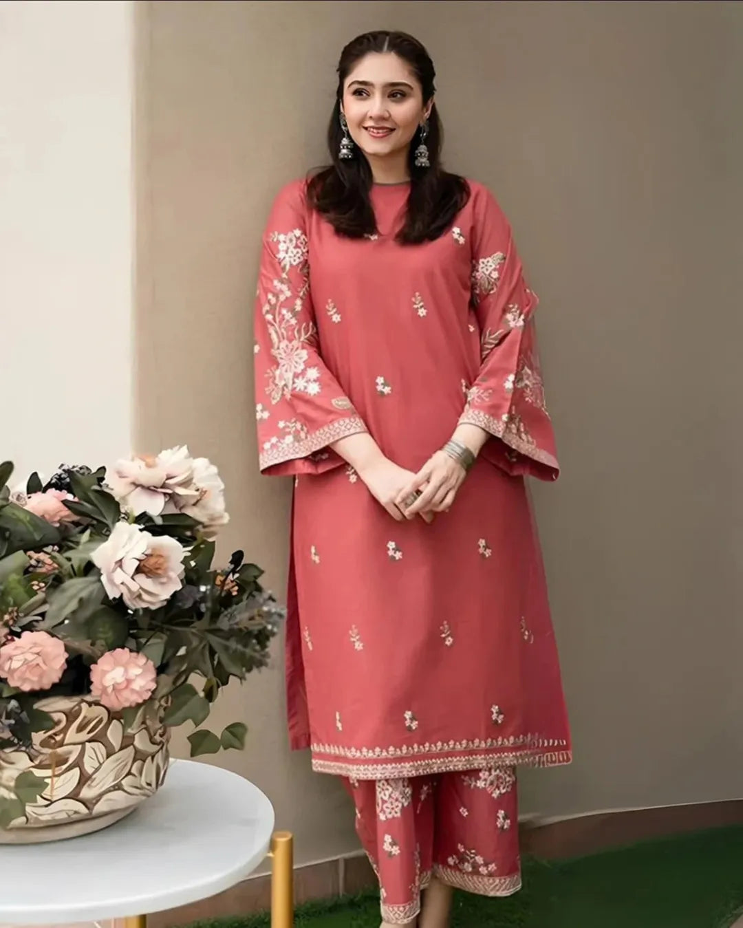 Fabeha Embroidered - 2 pieces - Stylosefashion