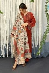 UROOJ EMB 3Pc With Shawl - Stylosefashion