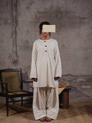 WHITE HEART 3PC ( FARSHI SHALWAR ) - Stylosefashion