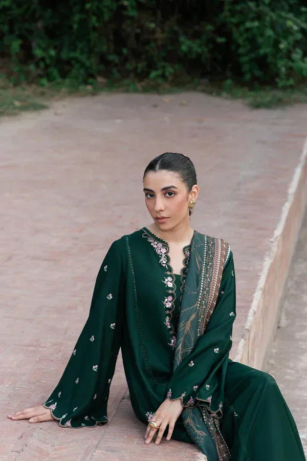Ziva Green Embroidery 2pc - Stylosefashion